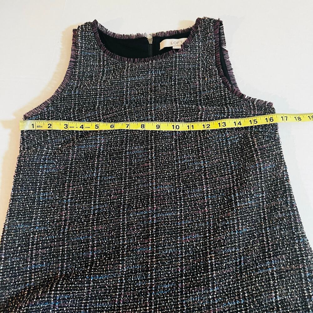 Ann Taylor Loft Tweed Drop Waist Sleeveless Dress Size XS Multicolor - Picture 6 of 8